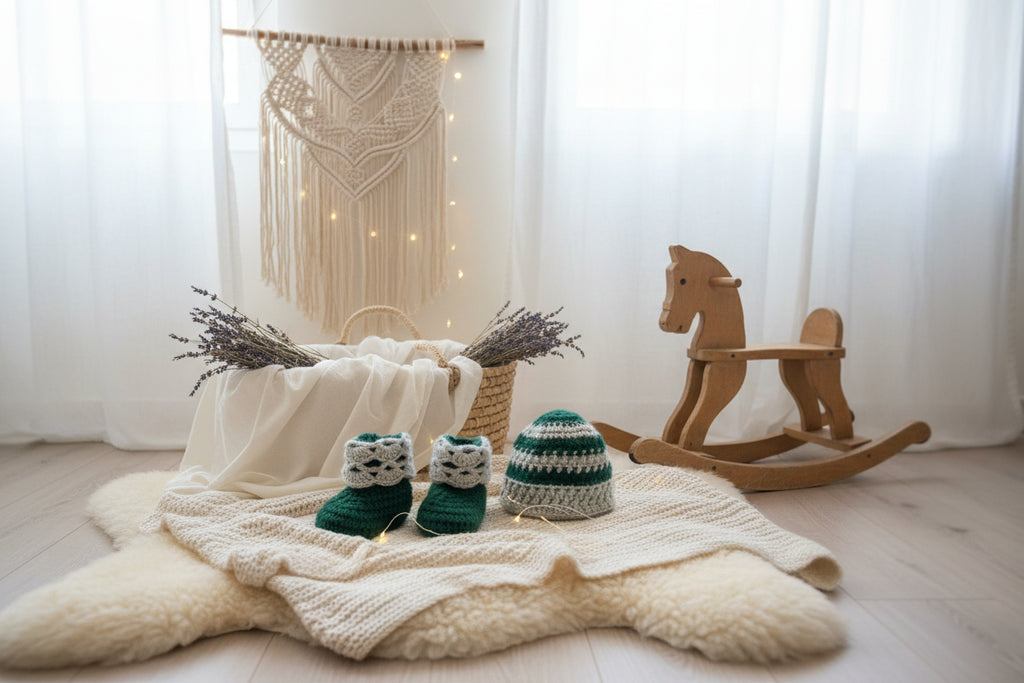 Baby hat and booties set