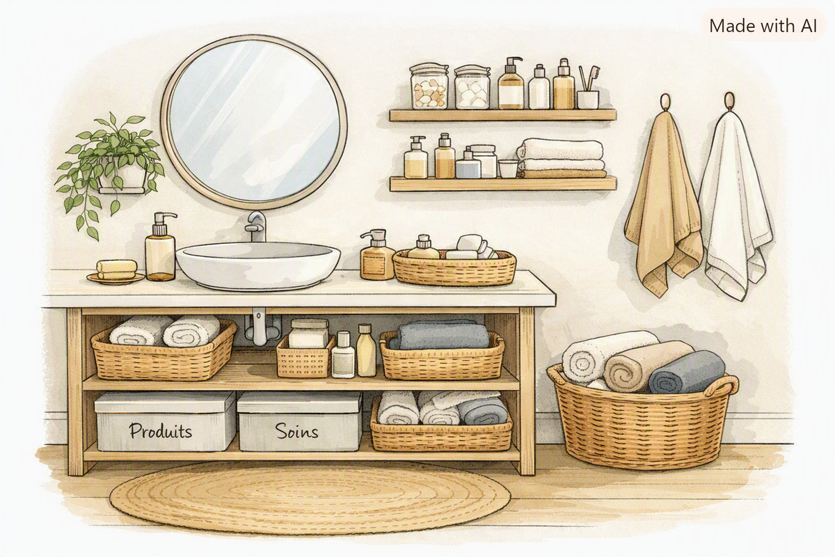 Organisation d'une salle de bain
