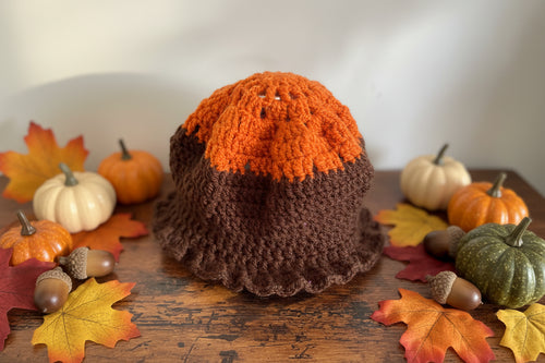 Bonnet automnal bébé - Fait main au crochet